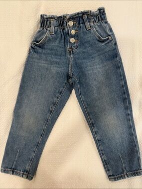 Zara Kids Denim Button-Fly Jeans - Blue